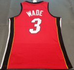 Maillot de Basket #3 Wade Heat 2005-06 M&N Imprimé Rouge ave finals patch